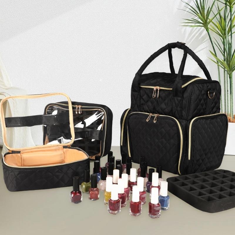 Large Capacity Nail Art Tools Travel Case Durable Polyester Fabric For Artists And Technicians
