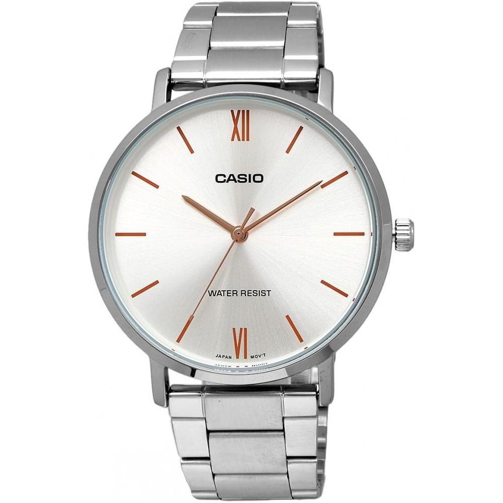 CaSio Men S Quartz Metal Watch Silver Mtp Vt01d 7b