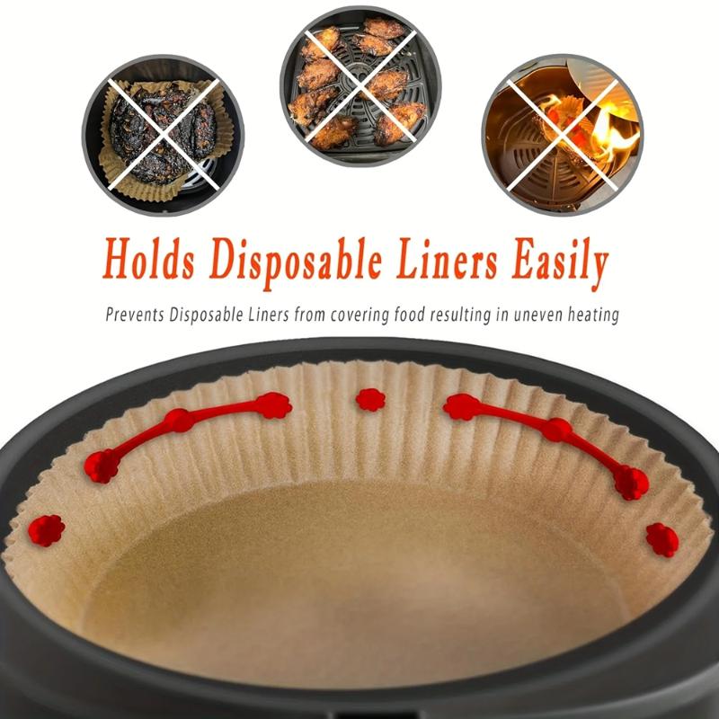 4PCS Air Fryer Magnets Set for Parchment Paper Air Fryer Liner Magnet Silicone Buckle High-temp Resistant Air Fryer Accessories