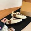Zhao Ruth Retro Contrasting Color Flat-bottomed Jersey Style Sports and Leisure Board Shoes New Autumn