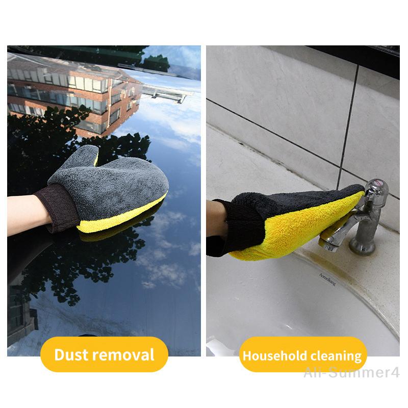 Double-sided Coral Velvet Bear Car Wash Gloves Paw Car Waterproof Brush Car Plush Bear Paw Cleaning Gloves Car Cleaning Tool