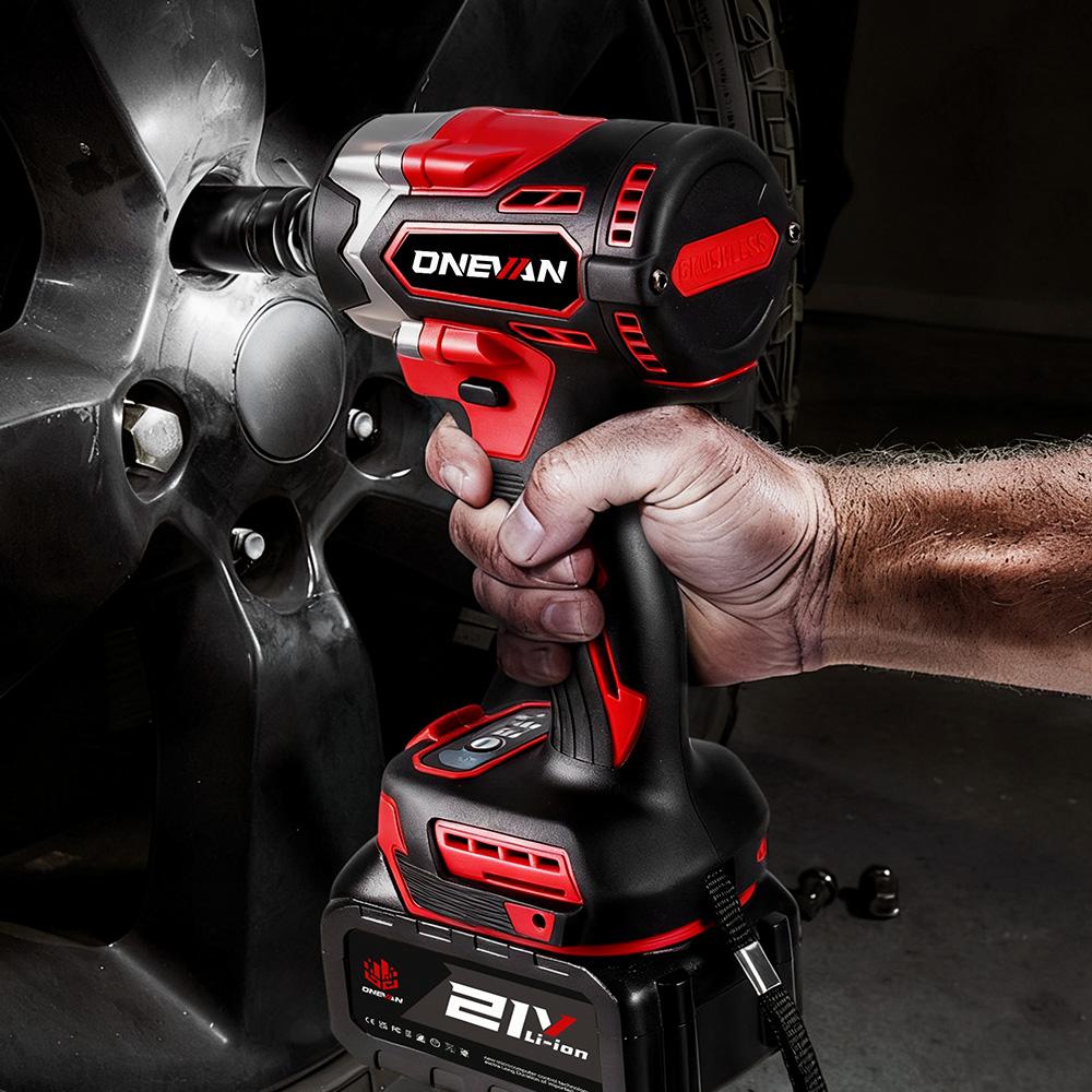 ONEVAN 1000N.M Brushless Electric Impact Wrench 1/2" Cordless Screwdriver Torque Wrench Power Tool For Makita 18V Battery Pin