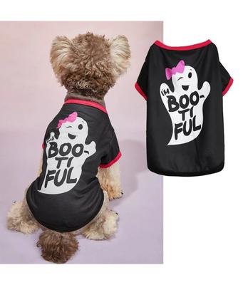 Halloween Pet Clothing Thin Cat Dog Holiday Costume Pumpkin Skull Teddy Funny T-Shirt
