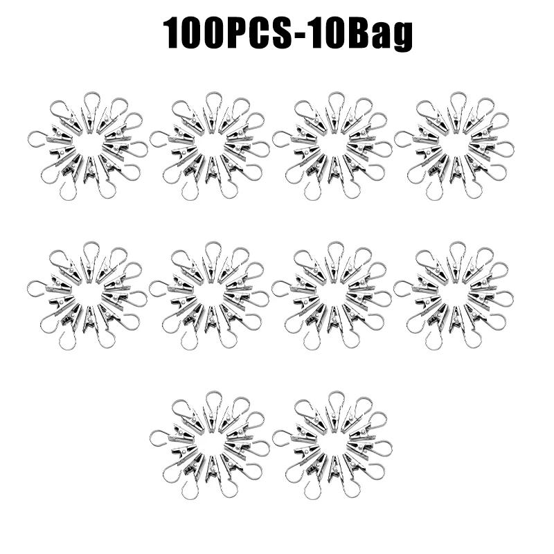 Curtain Hook Clips Stainless Steel Heavy Duty Shower Curtain Rings Thickened Durable Hanging Accessories for Home Decor