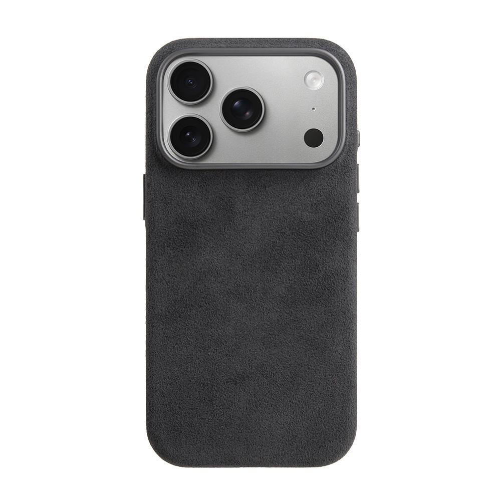 

Melkco Suede Furry Magnetic Charging Case for iPhone 17 Pro Max 17Pro + AI Camera Control Button Full Edge Mobile Phone Cover iPhone17 Pro Max темно-сірий
