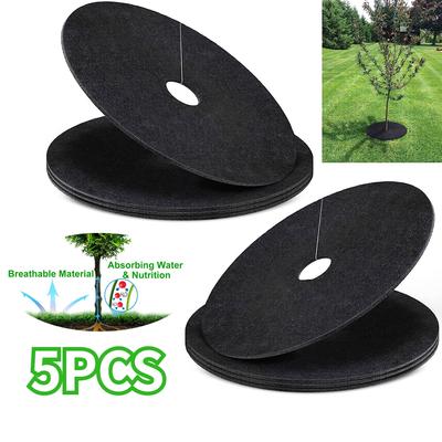 Tessuto Non Tessuto Degradabile Anello Pacciamante per Alberi Tappetino Protettore Barriera Antierbacce Riutilizzabile per Controllo Protezione Radici
