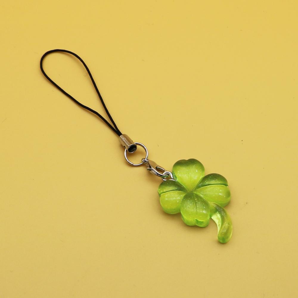 

Cute Lucky Leaf Phone Charms Pendant Kawaii Keychain Cases For iP 14 Y2K Sweet Lanyard Accessories Ins Korea New resin