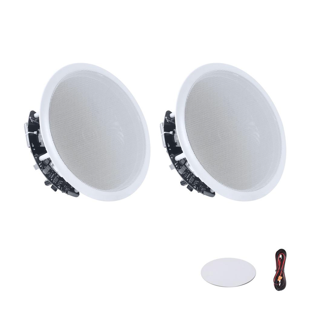Bluetooth Ceiling Speakers, 203.2mm, In Ceiling & In-Wall Speaker System with Amplifier, 2-Way Flush Mount Speakers, for Damp Humid Placement, Home