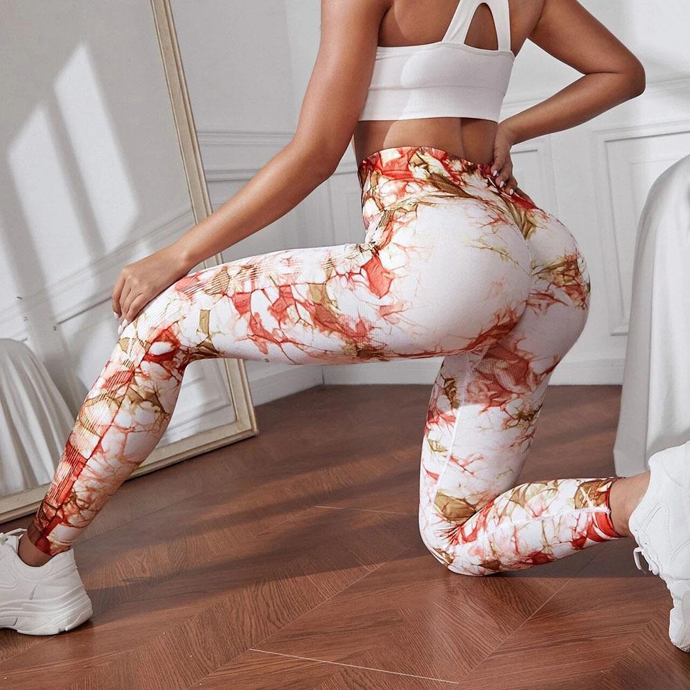 Seamless Tie-Dye High Waist Yoga Leggings - Butt Lift & Tummy Control