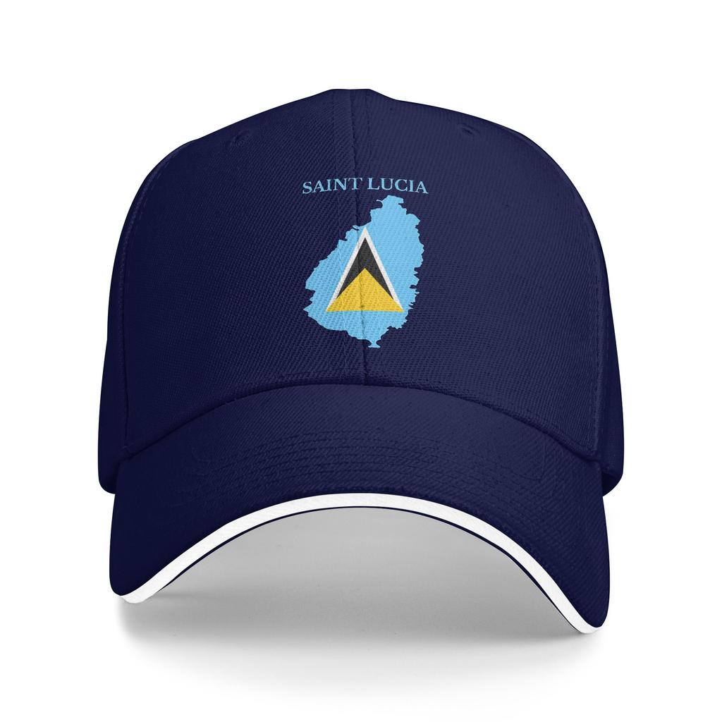 Saint Lucia Flag Baseball Cap  Outdoor Gym Breathable Trucker Hat Men Women Y2k Cool Custom Logo Snapback Cap