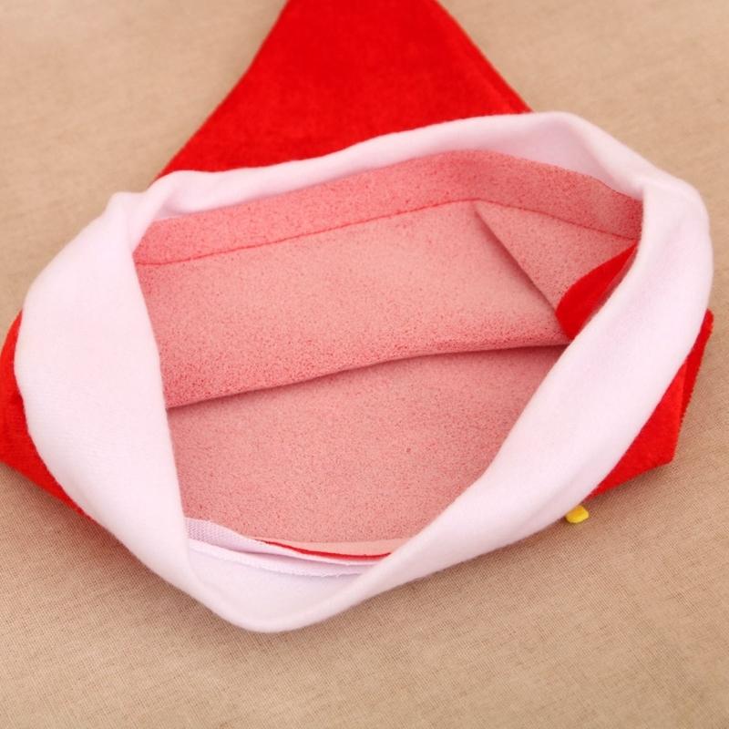 Set of 12 Christmas Party Santa Hat with Belt Decoration Festival Santa Hat For Holiday Celebration