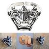 Vintage Silver Demon Devil Open Ring for Teen Young People Hip Hop Gothic Personality Party Anniversary Jewelry Present
