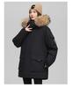 Men's American Style Winter Parka with Large Fur Collar, Mid-Length Outdoor Couple's Jacket, Mountain Windbreaker