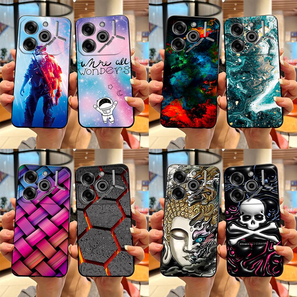 For Tecno Pova 6 Pro Case 6.78" Marble Black Silicone Soft Back Cover For Tecno Pova 6 Pro Phone Case Pova6 Pro 6Pro Coque Funda