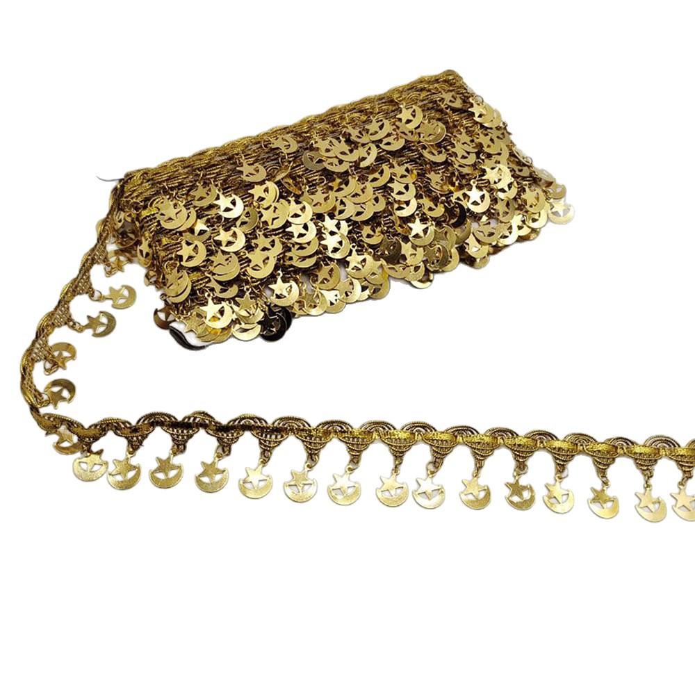 1 Size Gold And Silver Pendant Lace Diy Belly Dance Performance Clothing Stage Clothing Accessories Laser Pendant Decoration