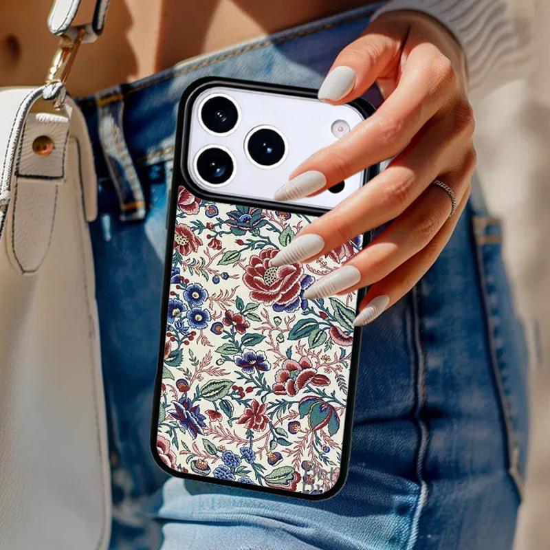 Khokhloma Russian Pattern Flower Phone Case For iPhone 17 Air 14 15 13 12 Max Cover For Apple 14 15 16 16e 11 Pro Max Plus