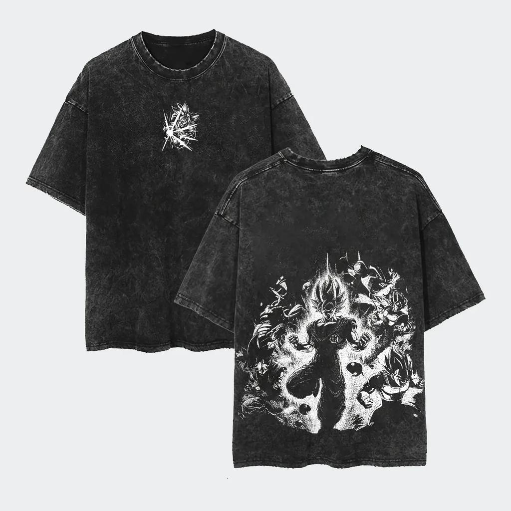 Vegeta Dragon Ball Z Super Saiyan Blue Evolution Battle Portrait Graphic Oversized Washed Streetwear Dragon Ball Z Anime Manga Fan Merch T-Shirt Top