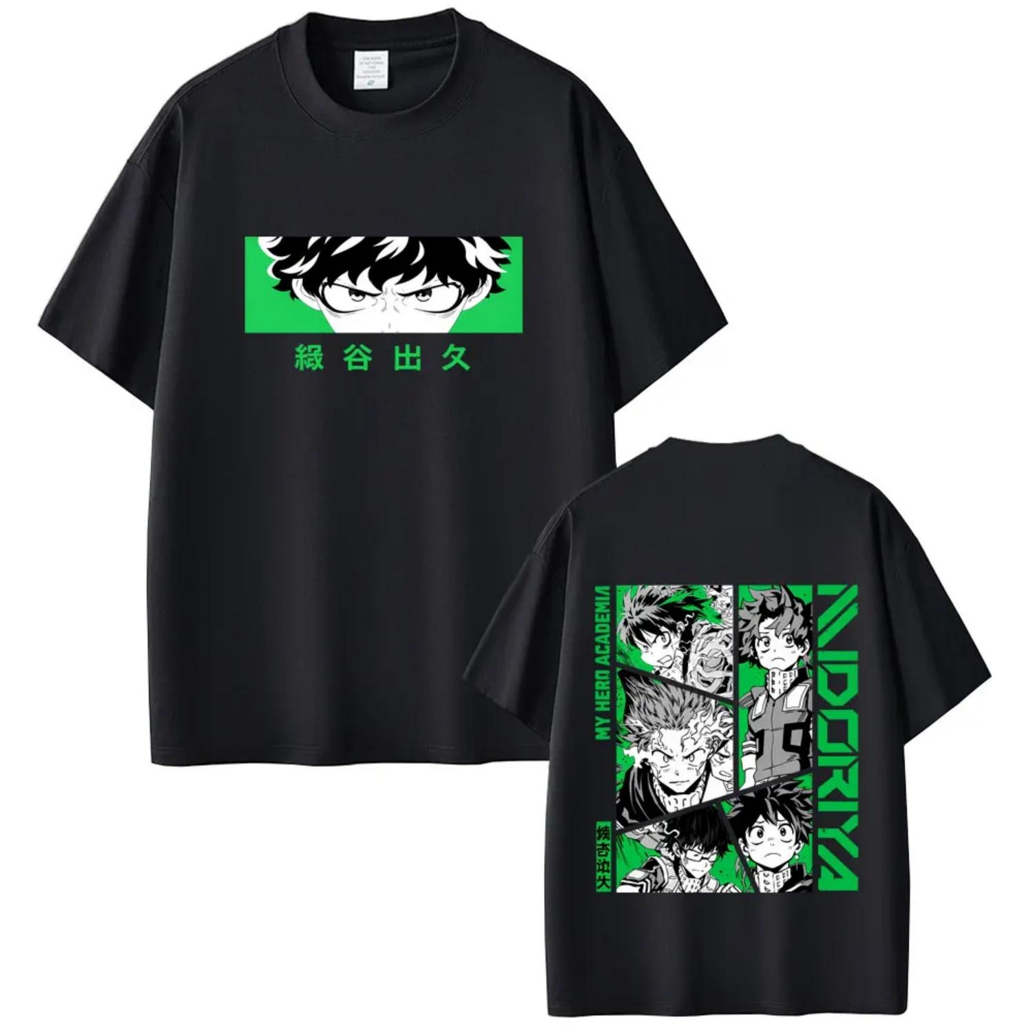 

Anime My Hero Academia Midoriya Izuku Eyes Graphic T-shirts Men Women Casual High Quality Cotton Y2K Tees Male Manga Streetwear S разноцветный