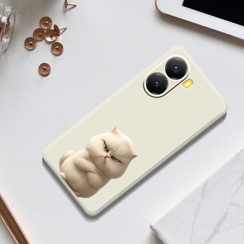 For Xiaomi Redmi Turbo 4 5G/Poco X7 Pro 5G Case Angry Cat Pattern Printing Straight Edge TPU Phone Back Cover