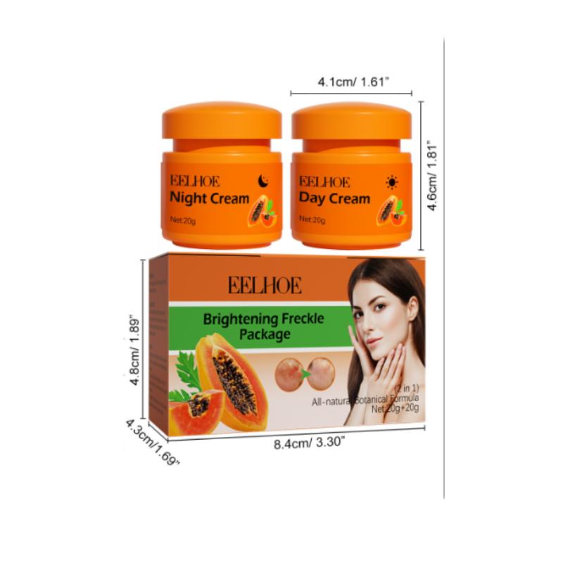 Papaya Whitening Freckle Cream Fades Facial Freckles and Dark Spots, Brightens and Moisturizes Skin Morning and Night Cream