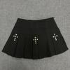 Y2K Gothic Punk Harajuku Sexy Ultra Short Rivet Pleated Skirt