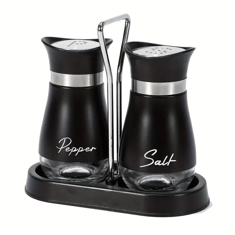 Stainless Steel Glass Seasoning Shaker Set