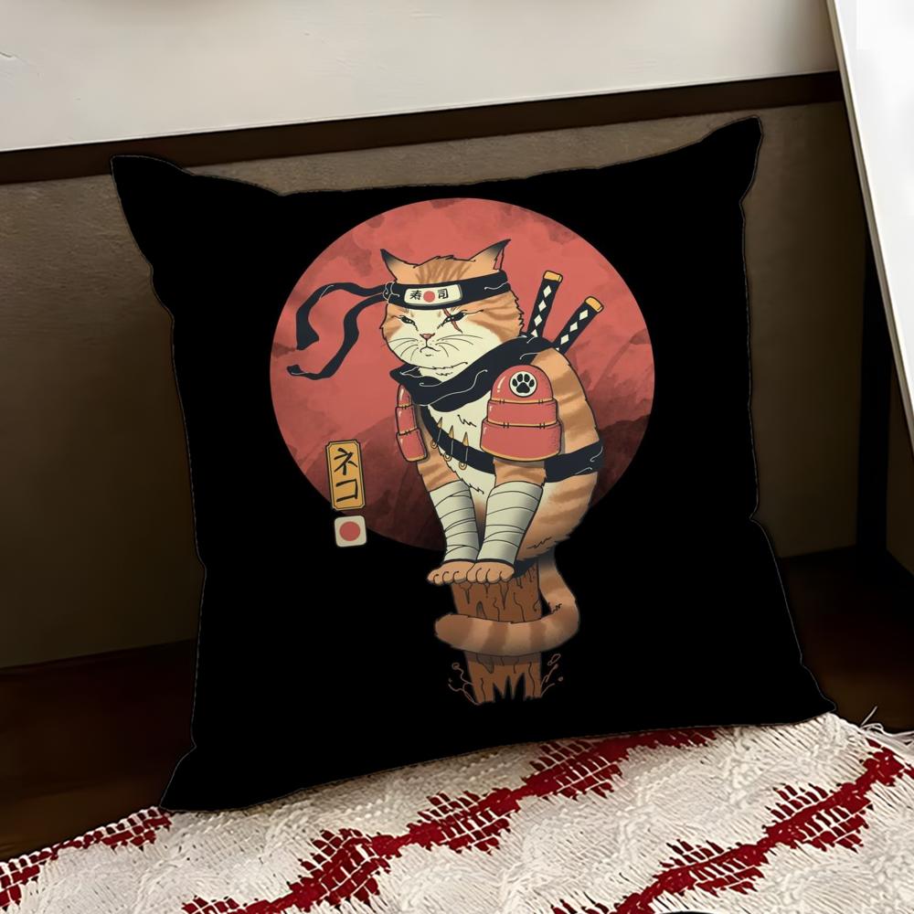 Japanese Style Cat Cushion Cover Reversible Soft Durable Pillow Cover Home Car MultiScene Use for Daily Comfort