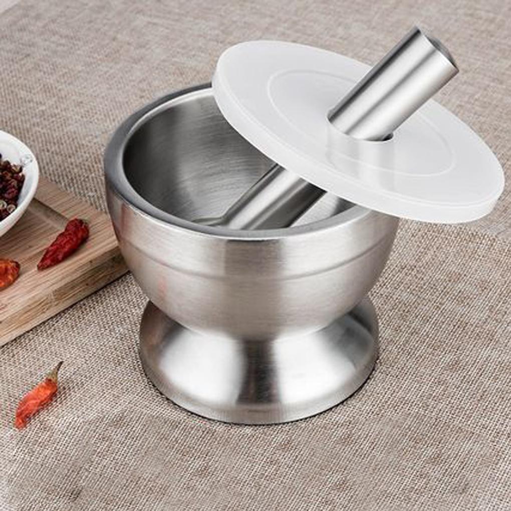 Stainless For Crushing Efficiently Durable Stone Pounding Jar Crushing Garlic Pestle Stainless Kitchen Ingredients
