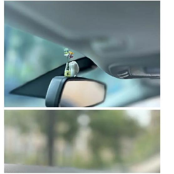 Cute Anime Car Interior Decoration Mini Rabbit And Vase Auto Dashboard Rearview Mirror Ornaments For Gifts Car Accessories