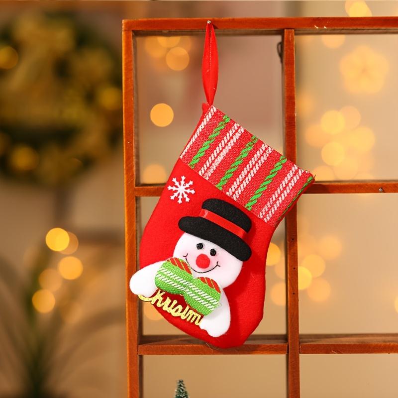 1/4pcs-Merry Christmas Socks Christmas Tree Ornaments Sack Xmas Gift Candy Bag Cute Fabrics with Multiple Styles