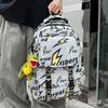 Lightning Print Backpack Large Capacity Graffiti Unisex Schoolbag Junior High School Student Backpack