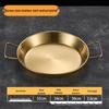 Gold Thickened Stainless Steel Seafood Plate with Handles - Korean Style for Crawfish, Fries, Fried Chicken, and Rice.