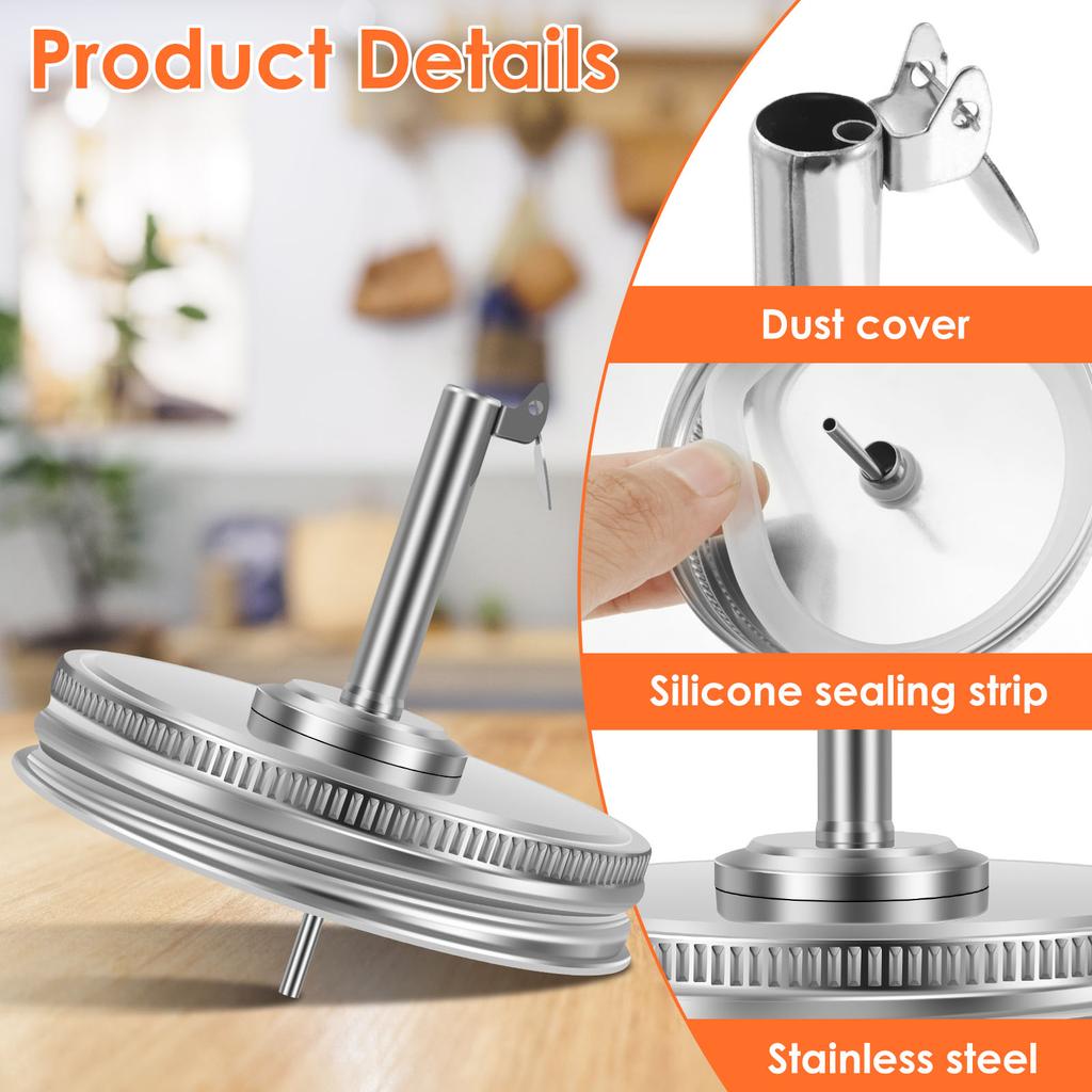 2 To 4PCS Mason Jar Lids Regular 8.6/9cm Wide Mouth Canning Lids Reusable Metal Canning Jar Leak-proof Split-Type Canning Caps