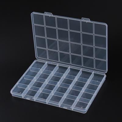 24 Vak Transparante Nail Art Lege Opbergkoffer Doos Nagel Glitter Kraal Display Accessoires Container Doos