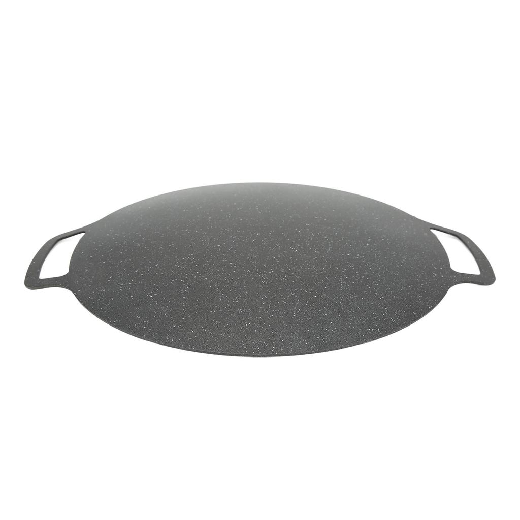 Grill Plate Stick Proof Round Prevent Greasy Portable Barbecue Frying Plate with Dual Handle for Camping Picnic