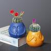 Funny Cute Cartoon Succulent Flowerpot Handicraft Unique Green Plant Pot Ceramic Pot Home Decor