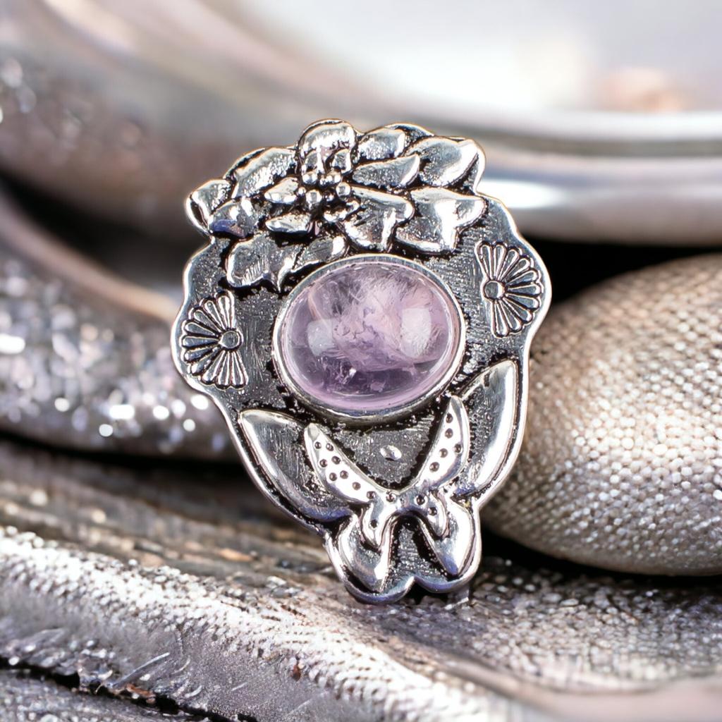 925 Solid Silver Semi Precious Gemstone Oxidised Designer Jewelry Pendant 1.37" CP-6