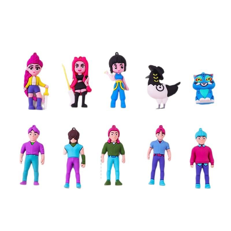 Nouvelle Série de Figurines Boîte Aveugle Groupe de Filles Chasseuses de Démons KPOP Porte-Clé Pendentif en Caoutchouc Souple Ornement d'Affichage Boîte Aveugle de Bureau popmart