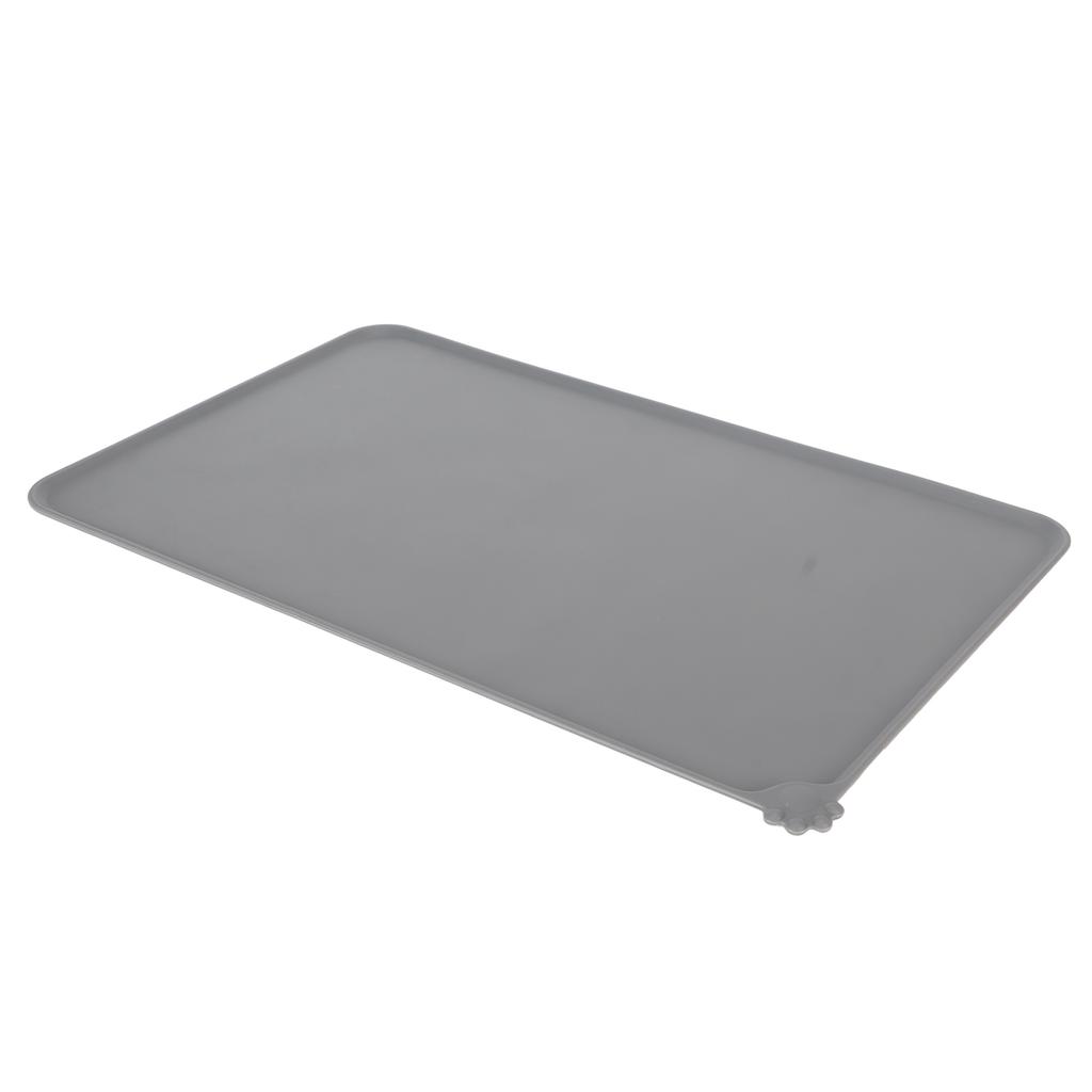 Silicone Pet Feeding Mat Waterproof Prevent Slipping and Spilling Foldable Pet Feeding Placemat for Dog Cat Grey