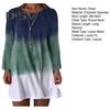 Women's Long Sleeve Dress Gradient Color Printed Dress Loose Fit Round Neck Pullover Dress for Daily Work Parties