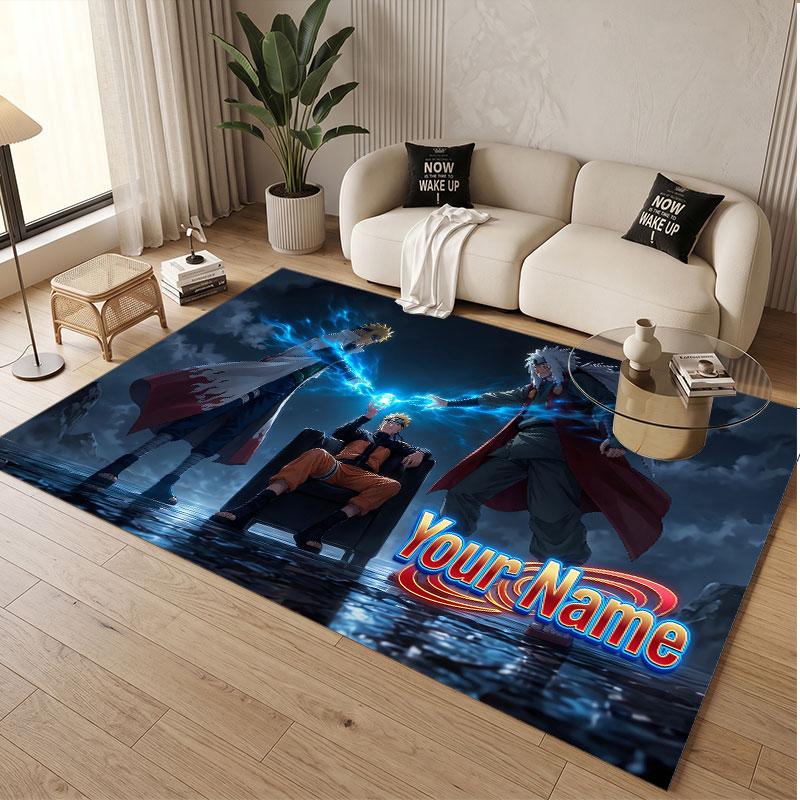 Custom Name Crystal Velvet Rug,Naruto Comfortable Anti Slip Floor Mat For Room Decoration