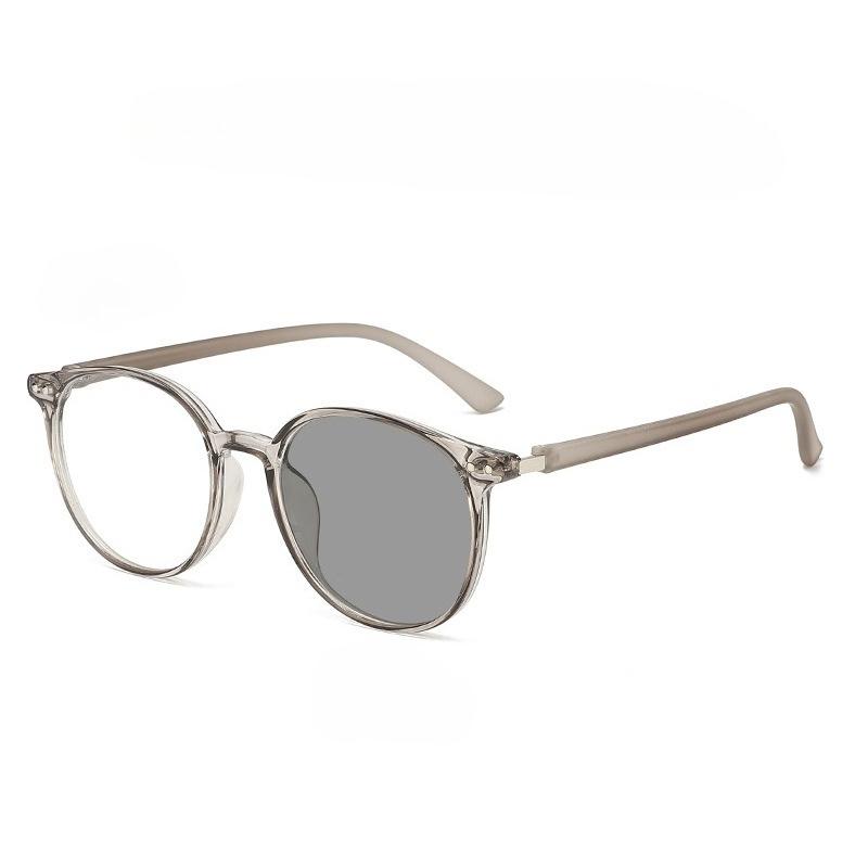 2026 New High-definition Round Frame Photochromic Women's Myopia Glasses Retro Neutral High-quality Anti Blue Light Glasses