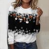 2025 Herbst & Winter Damen Neues Lässiges Rundhals Langarm Oberteil 3D Weihnachtsmuster Ideales Halloween Weihnachtsgeschenk