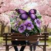 1PC Butterfly FlowersAutomatic Open/Close Umbrella with Windproof, 8-Rib Sturdy Canopy, Durable Ribs, Fashionable Design, Outdoor Accessory, Fun Prin,
