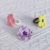 1pc A Handmade Crocheted Ring, Featuring a Yarn-Woven Flower Ring (Random Color).