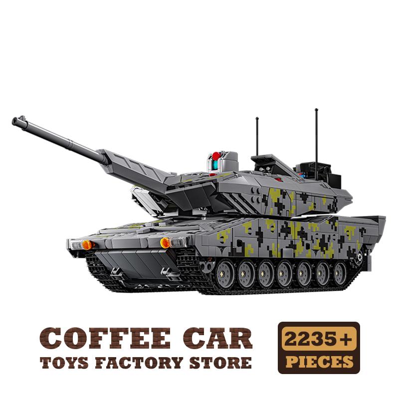 NEW Army Heavy Tank MOC Bricks Set WW2 Military Armored Cars Building Blocks War Panzer 3D Model Children Toys Birthday Gift DIY