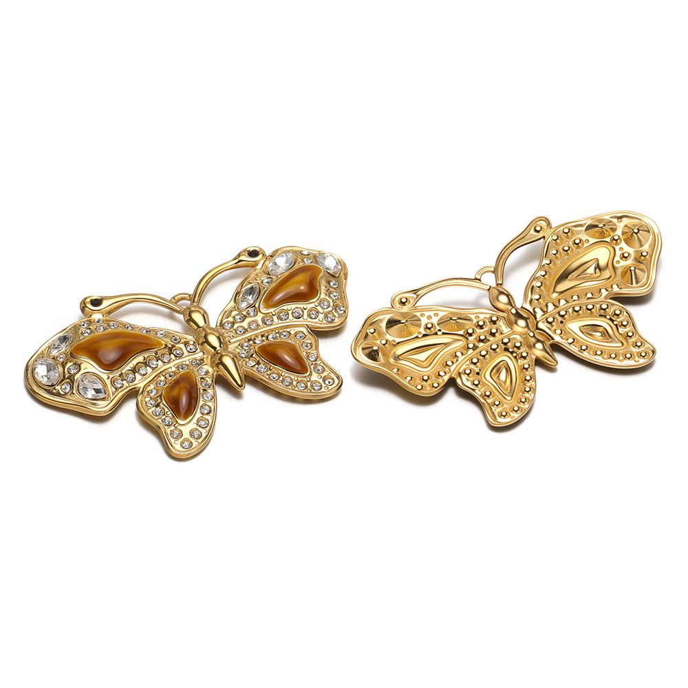 

2Pcs Stainless Steel Cubic Zircon Butterfly Charms DIY Jewelry Necklace Bracelet Pendants Findings Earrings Making Accessories