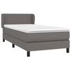 3127173 vidaXL Divan Bed with Mattress Grey 90x200 Cm Faux Leather