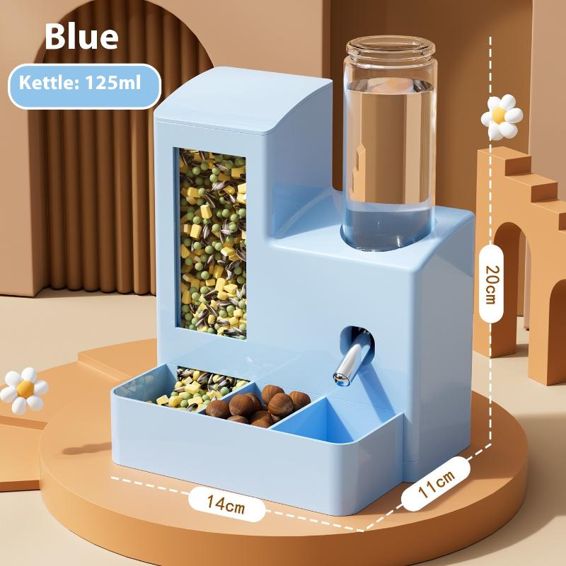 2-in-1 Automatic Hamster Automatic Feeder Water Dispenser Multi-functional Small Pets Drinking And Feeding Food Container