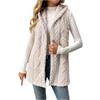 Women's Fashionable Solid Color Sleeveless Hooded Zipper Casual Plush Vest Jacket